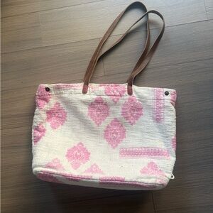 Elegant Pink and Cream Tote Bag